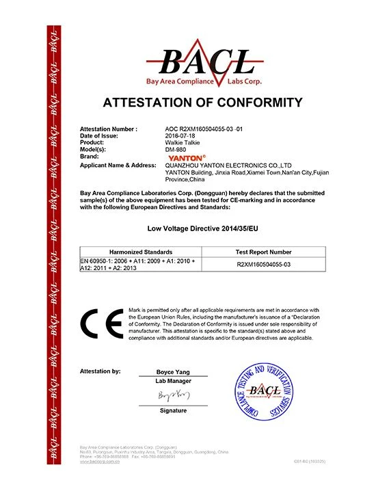 980 uhf ce